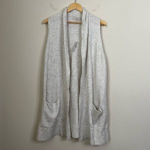 NWT LOFT Sleeveless Drapey Long Open Sweater Vest Size L-XL